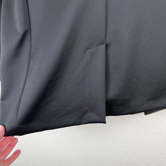 Calvin Klein Mixed Media Black Faux Leather Open Front Blazer Jacket 4 NWT - Picture 12 of 16